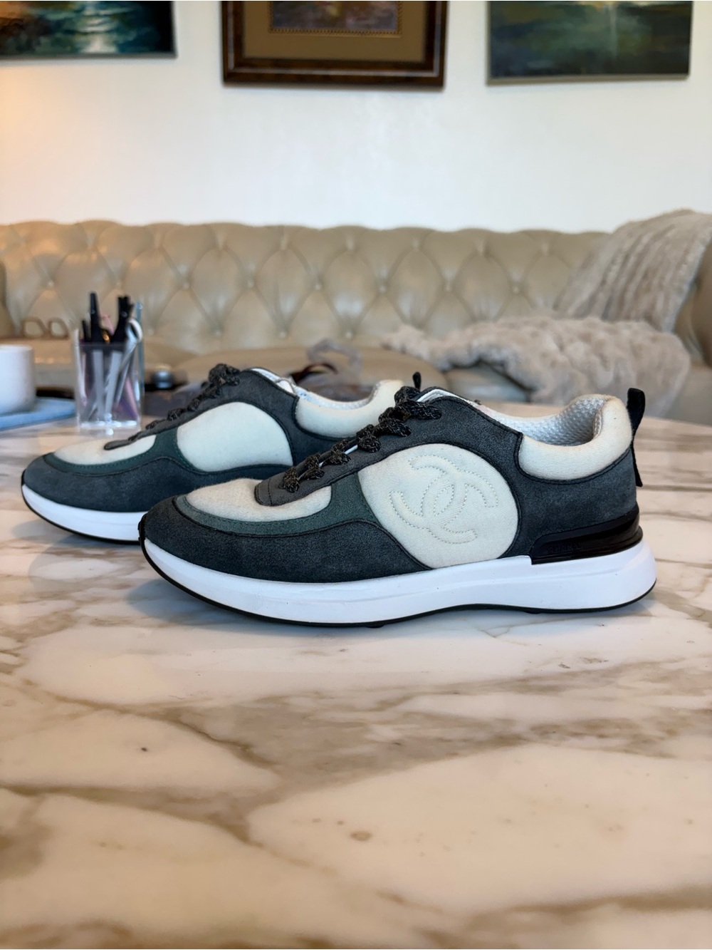 CHANEL Women’s Sneakers, two tone green from 2024 collection. Open to offers! 😊 - Picture 6 of 15